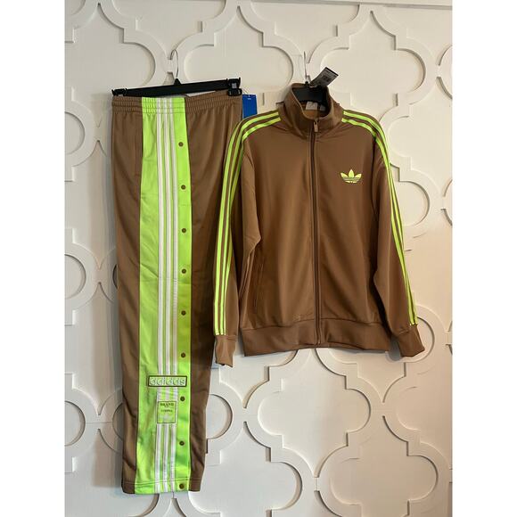 NEW ADIDAS Adibreak Firebird Set Women Medium Cardboard/Green - Picture 1 of 11